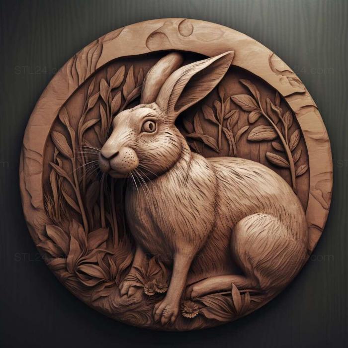 Nature and animals (rabbit 3d model 4, NATURE_1848) 3D models for cnc